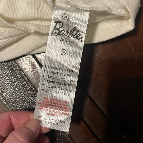 Barbie cream and pink tank top S - Picture 6 of 6